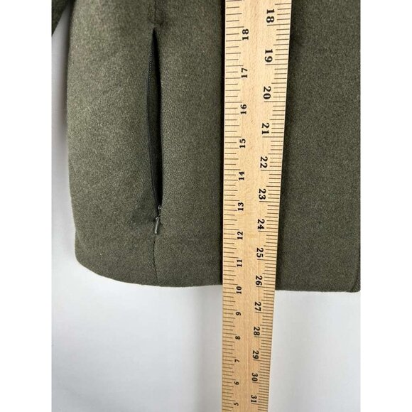 Woolrich Women's Large Full Zip 100% Wool Jacket With Pockets Olive Heather - Picture 6 of 12